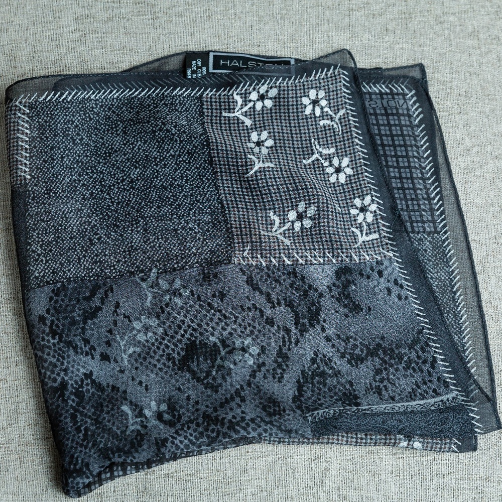 Halston Sheer Silk vintage scarf